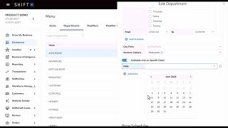 Shift4 Dine Customer Hub: Menu Availability