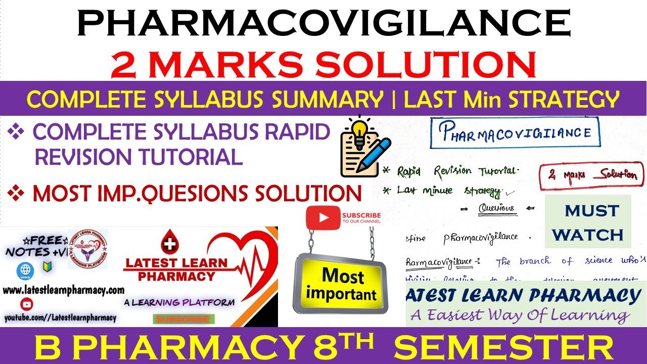 Pharmacovigilance Solution || 2 Marks Question With Answers|| B.Pharm ...