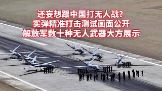 还妄想跟中国打无人战？实弹打击测试画面公开！解放军多型无人武器装备大方展示/Amazing... PLA displays multiple types of unmanned weapons