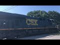 csx 5409 leads csx l756 into maxwell yard on 6 13 23