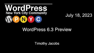 WordPress 6.3 Preview