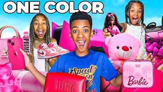 Buying EVERYTHING In ONE COLOR For My Sisters For 24 HOURS!