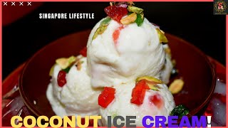 COCONUT ICE CREAM IN TAMIL AT SINGAPORE | ஜில்லுனு இளநீர் ஐஸ் கிரீம் |COCONUT ICE CREAM RECIPE