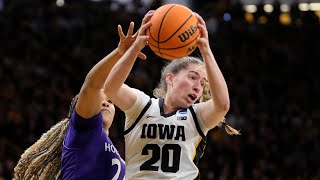 Clark and Martin both have double-doubles as No. 1 seed Iowa beats Holy Cross, 91-65