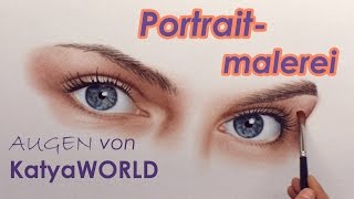 Augen malen/zeichnen  Model KatyaWORLD | Portraitmalerei von Stefan Pabst