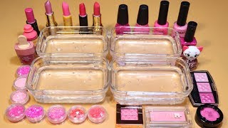 *Pink Collection* Mixing shadow Section,glitter Section, Lip Section, Nail polish Section into Slime