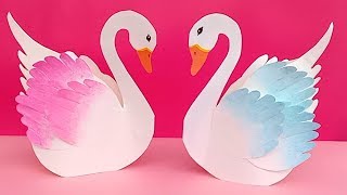 DIY paper crafts for kids Paper swan/how to make swan paper/Easy paper birds