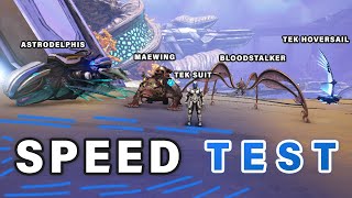 SPEED TEST: Tek Suit VS Astrodelphis VS Maewing VS Bloodstalker VS Hoversail ► Ark Genesis 2