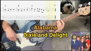 Dixieland Delight - Alabama | Bass Guitar Cover (Play Along Tabs)