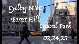 4K Cycling NYC 02,24,2025 From Forest Hills to Manhattan and back