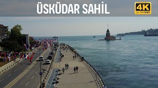 Ocak 2022'nin İlk Günü İstanbul Üsküdar Meydanı Yürüyüş Turu /4k UHD 60fps