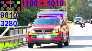 räddningstjänsten syd ST.HYLLIE + region skåne + polis BRAND RADHUS brandbil & ambulans i utryckning
