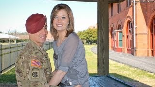 Fighting through tears to salute her husband