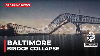 Baltimore bridge collapse: Bridge collapses into water after being struck by shi