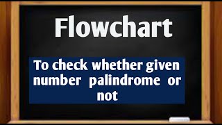 Draw Flowchart to check whether given number palindrome or not. // Flowchart
