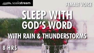 Bible Verses with Rain for Sleep and Meditation - NO MUSIC (FEMALE VOICE)