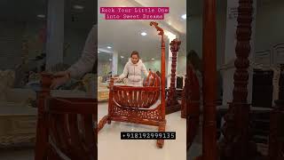 हस्तनिर्मित लकड़ी का बच्चे का पालना झूला  - 👶  BABY PALNA -SWING - JHULA