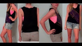 Summer Tank DIY: How to make a bandeau ready tank top with large armholes