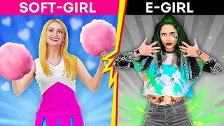 SOFT GIRL VS E-GIRL! || How to Become Popular At School by 123 Go! GOLD