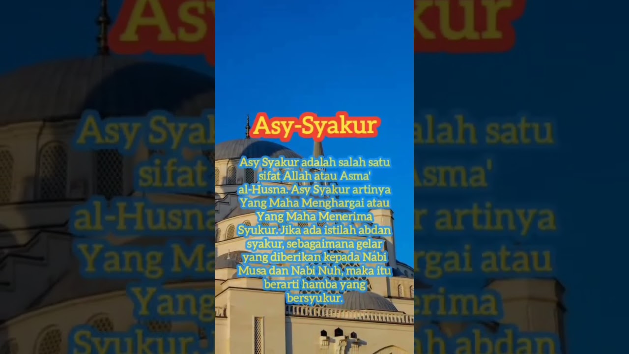 Arti Asy -Syakur#shorts - YouTube