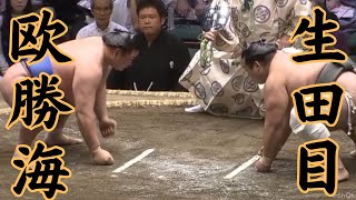 生田目（二子山部屋）VS欧勝海 令和6年5月場7日目#sumo #相撲 #二子山部屋