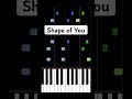 【簡単ピアノ】Shape of You  (シェイプオブユー) #Shorts