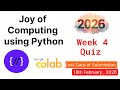 NPTEL Joy of Computing Using Python – Week 4 Quiz Answers 2026 (Proof Included)
