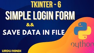 Simple Login Form Using tkinter Python Gui Urdu/Hindi || Jawad Aslam