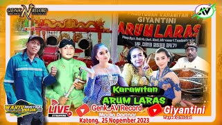 #live Karawitan #giyantini ARUM LARAS Bintang Tamu #pardikucing & #titik Gaes  , Katong, 25 Nov 2023