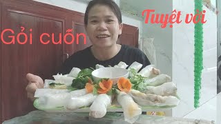 Vlog 33/ Làm 1 mâm gỏi cuốn siêu ngon ăn cùng 2 bạn nhỏ | Hoa chuông vlog