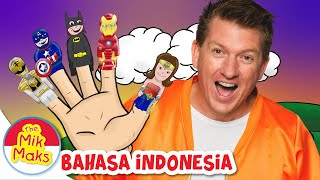 Keluarga Jari Pahlawan Super | Daddy Finger Nursery Rhymes |  Lagu Anak-anak | The Mik Maks