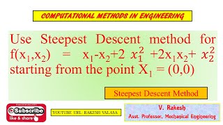 PROBLEM ON STEEPEST DESCENT METHOD