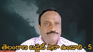 తెలంగాణ బడ్జెట్ ఎలా ఉండాలంటే - 5 How to be Telangana Budget - 5