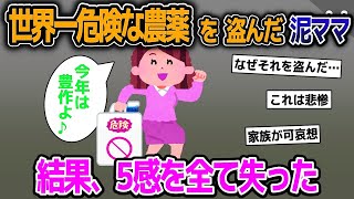 【2ch修羅場スレ】世界一危険な農薬を盗む泥ママ→収穫が捗るも段々と5感を失い…【ゆっくり解説】【2ちゃんねる】【2ch】