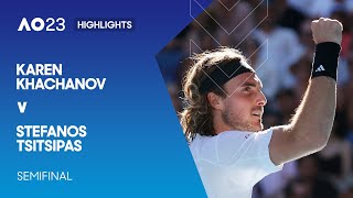 Karen Khachanov v Stefanos Tsitsipas Highlights | Australian Open 2023 Semifinal