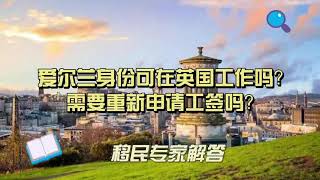 英国和爱尔兰签订的什么协定？爱尔兰身份在英国可以不申请工签直接工作吗？#爱尔兰移民 #英国签证