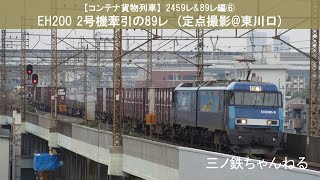 【コンテナ貨物列車】2459レ\u002689レ編➅　 W18Fコンテナ積載EH200 5号機牽引の89レ  (定点撮影@西浦和) 2012年16時44分