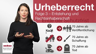 Entstehung und Rechtsinhaberschaft | Urheberrecht | Folge 3 (Prof. Dr. Kuschel)