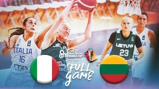 Italy v Lithuania | Full Basketball Game | FIBA U19 Women's Basketball World Cup 2023