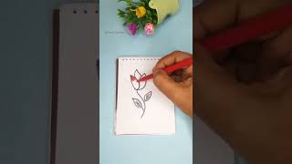 How to draw a cute Tulip flower 🌷 #shorts #cute #drawing #draw #flowers #color