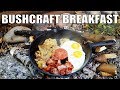 Bushcraft Breakfast Cooking at my Shelter Camp