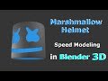 Marshmallo Helmet speed modeling Blender 3D