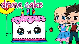 how to draw cake cartoon with Like Nastya, Paw patrol animation, Vlad and Niki toys