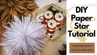 DIY Swedish Christmas Star- Handmade Nordic Christmas Star tutorial -DIY folded Christmas paper star