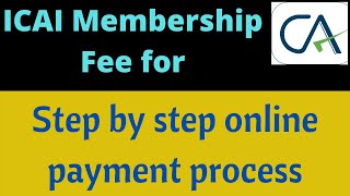 ICAI Membership Fee online payment II Payment through E-Service portal II #cavedtaya