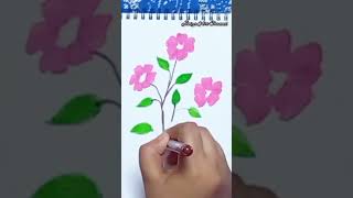 | Flower Drawing Easy Using Doms Brush Pens | #shorts #domsbrushpens #satisfying #creativeart