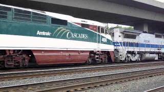 Amtrak 509 (PHASE IV!) and Cascades 466 On Coast Starlight #11 With 2 UP Private Cars