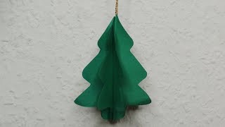 DIY How to Make a 3D Paper Christmas Tree Ornament | Easy Papercraft Xmas Idea