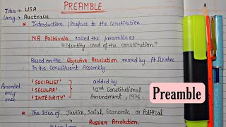 Preamble || Handwritten Notes || Lec.5 || Indian Polity || An Aspirant !