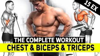 15 Chest Triceps and Biceps Exercises - Gym Workout Motivation